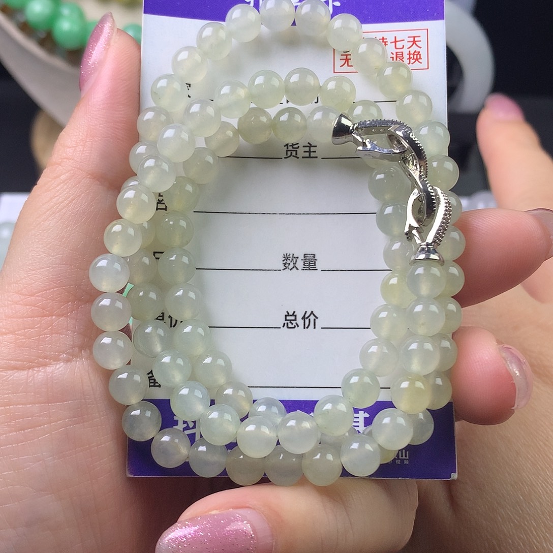 翡翠未镶嵌手链卡6.2