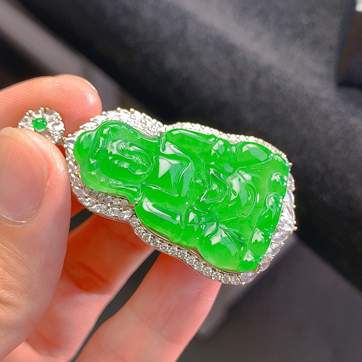 【闪购商品】翡翠银S925镶嵌颈饰翡翠