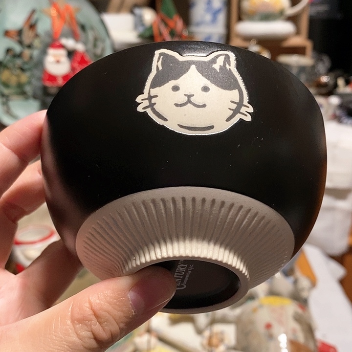 搪瓷米饭碗猫咪陶胎