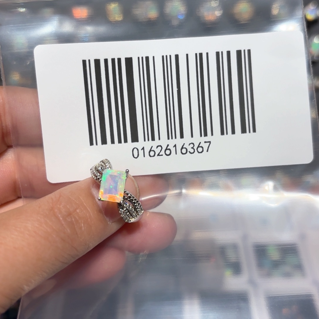 欧泊戒指银S925镶嵌起**星