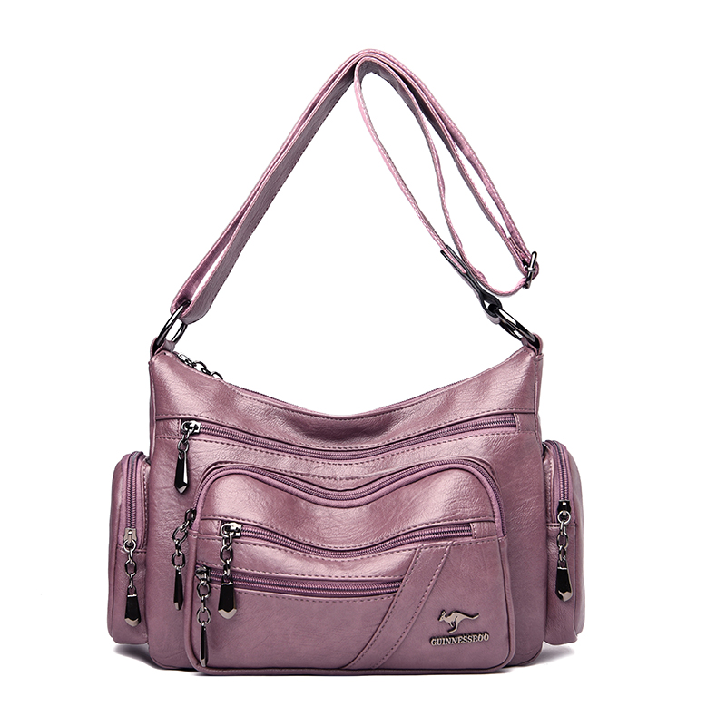 【长30高20宽12】新款时尚百搭大容量单肩斜挎包女包紫色8912