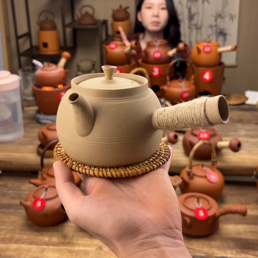 煮水煮茶甘甜 潮州砂佻壶 搭藤垫