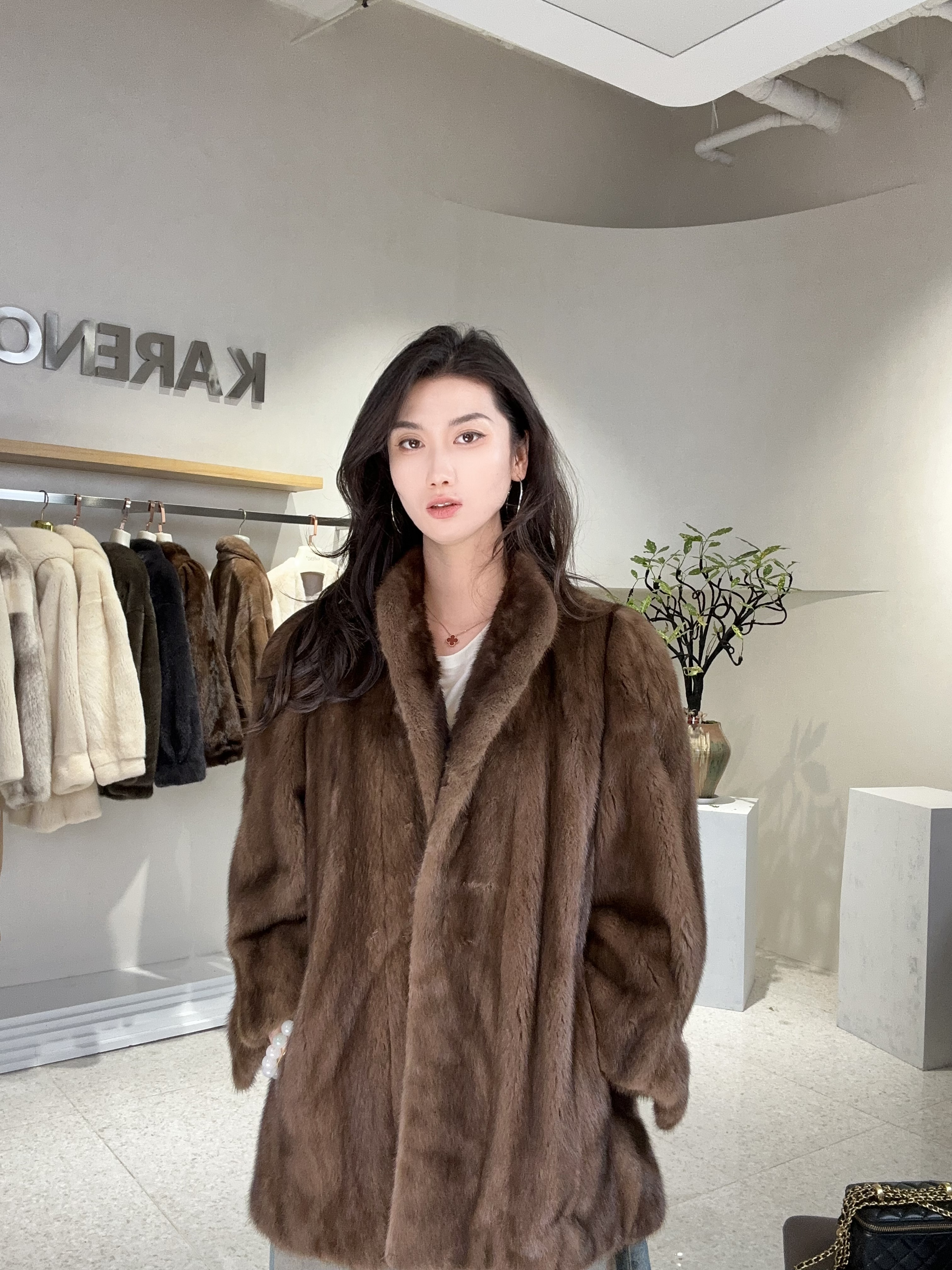 丹麦哥本哈根进口轻奢水貂外套