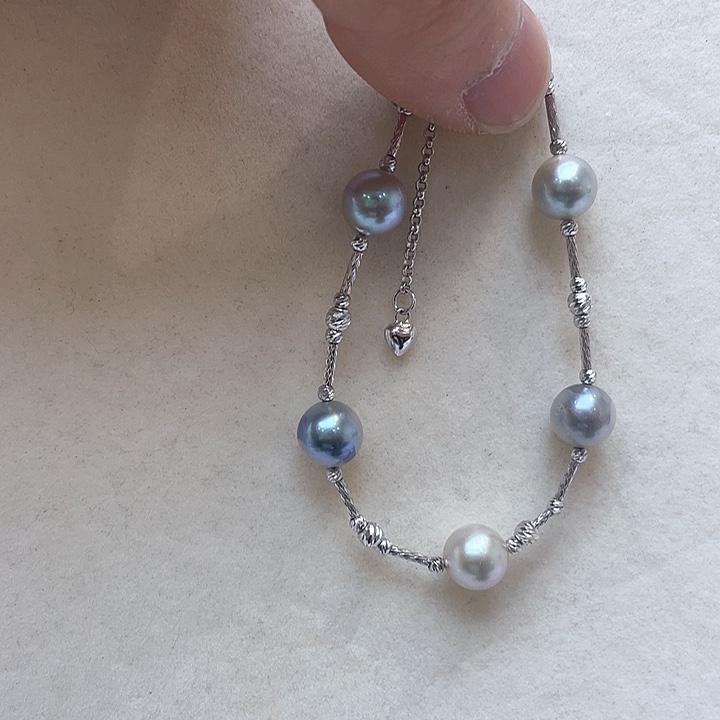 手绳海水珍珠银S925镶嵌