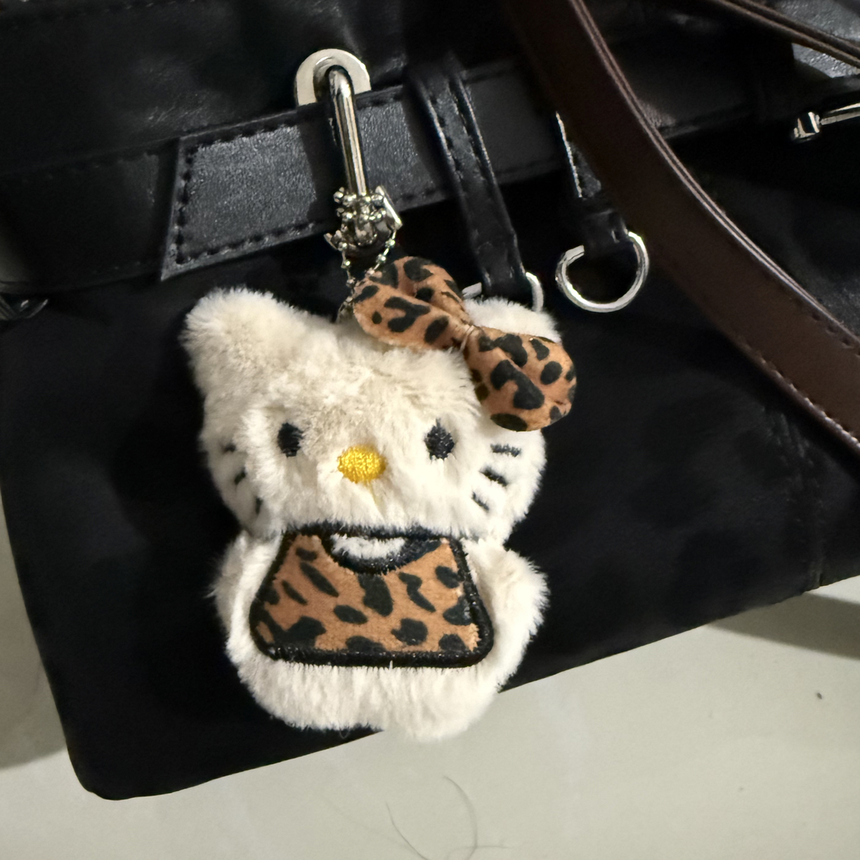 可爱风kitty豹纹学生少女心包包挂饰