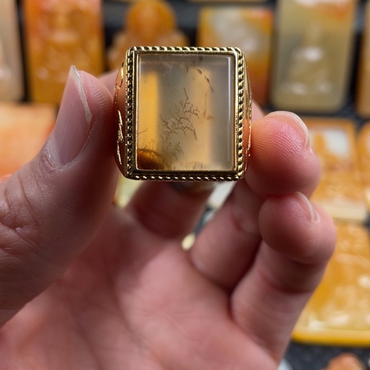 石英质玉（黄龙玉）颈饰未镶嵌