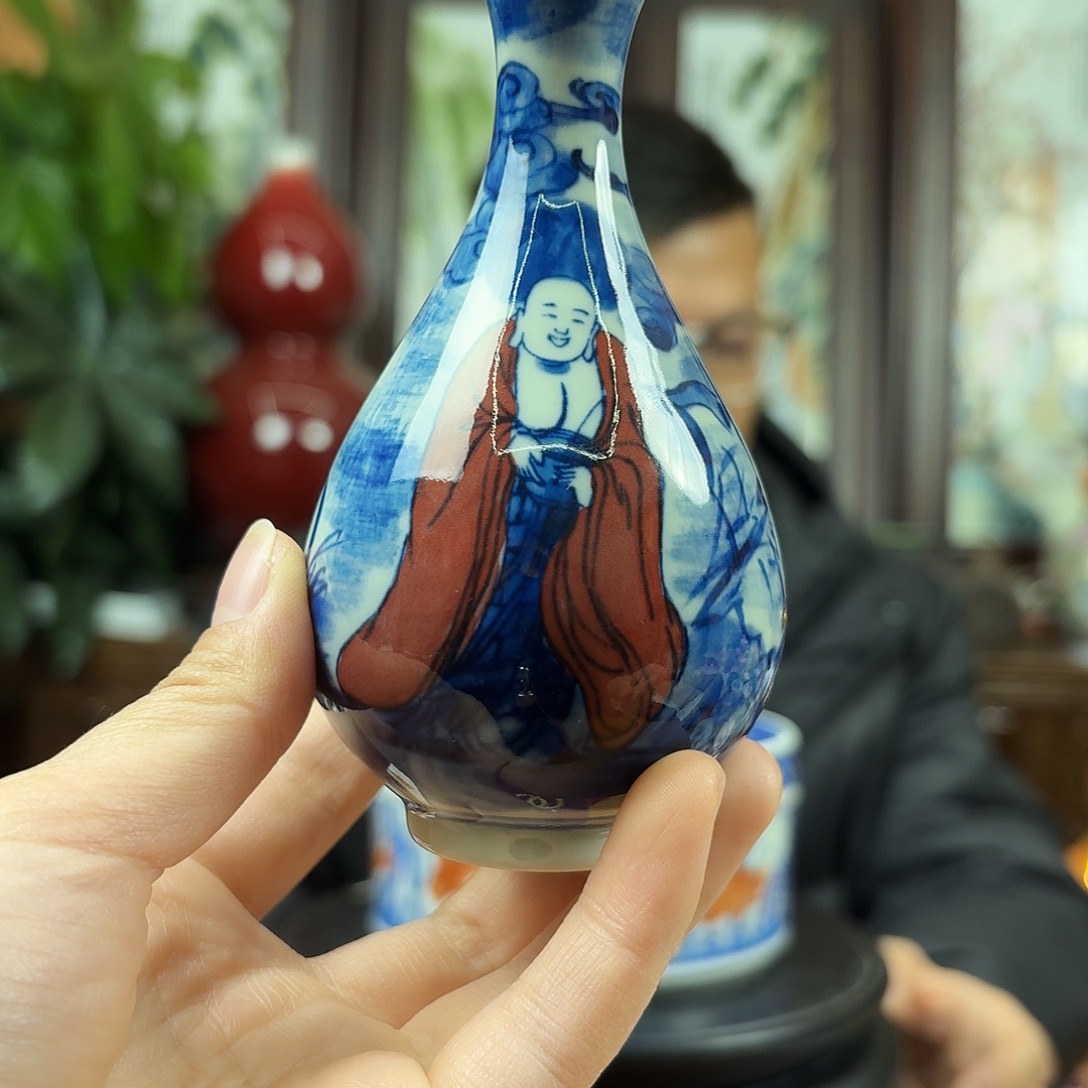 摆件陶景德镇陶瓷手工花瓶