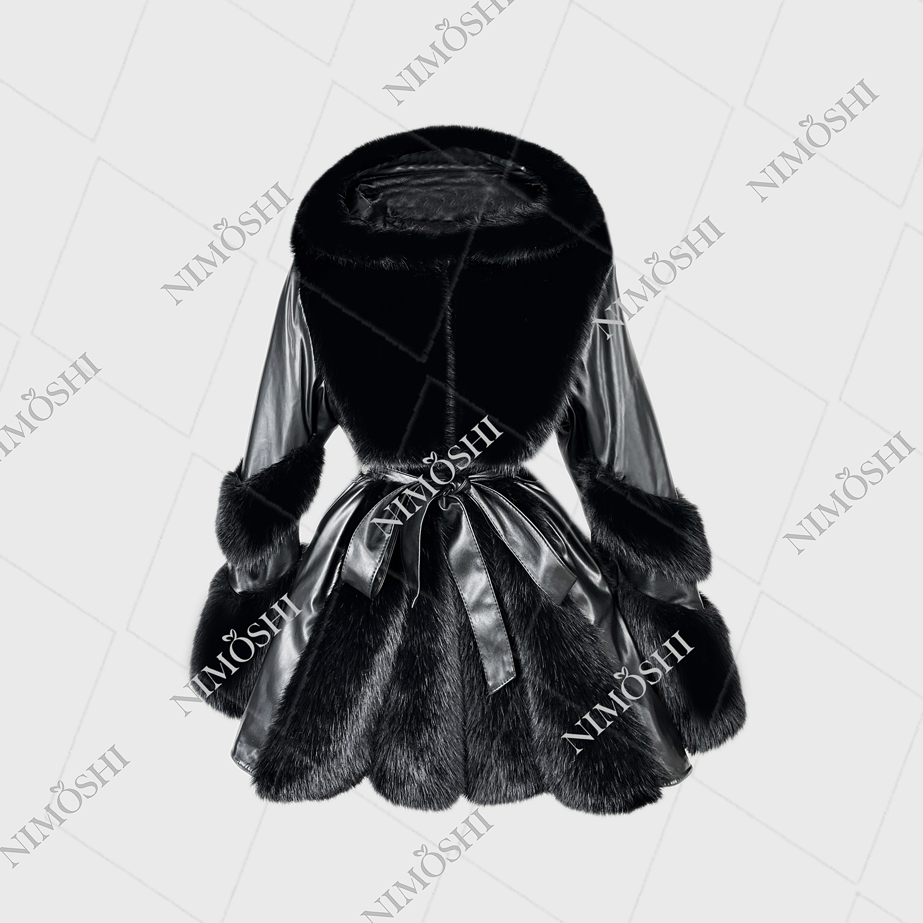 NIMðSHI【娴儿专属】黑色设计师重工气质时尚外套 L5193