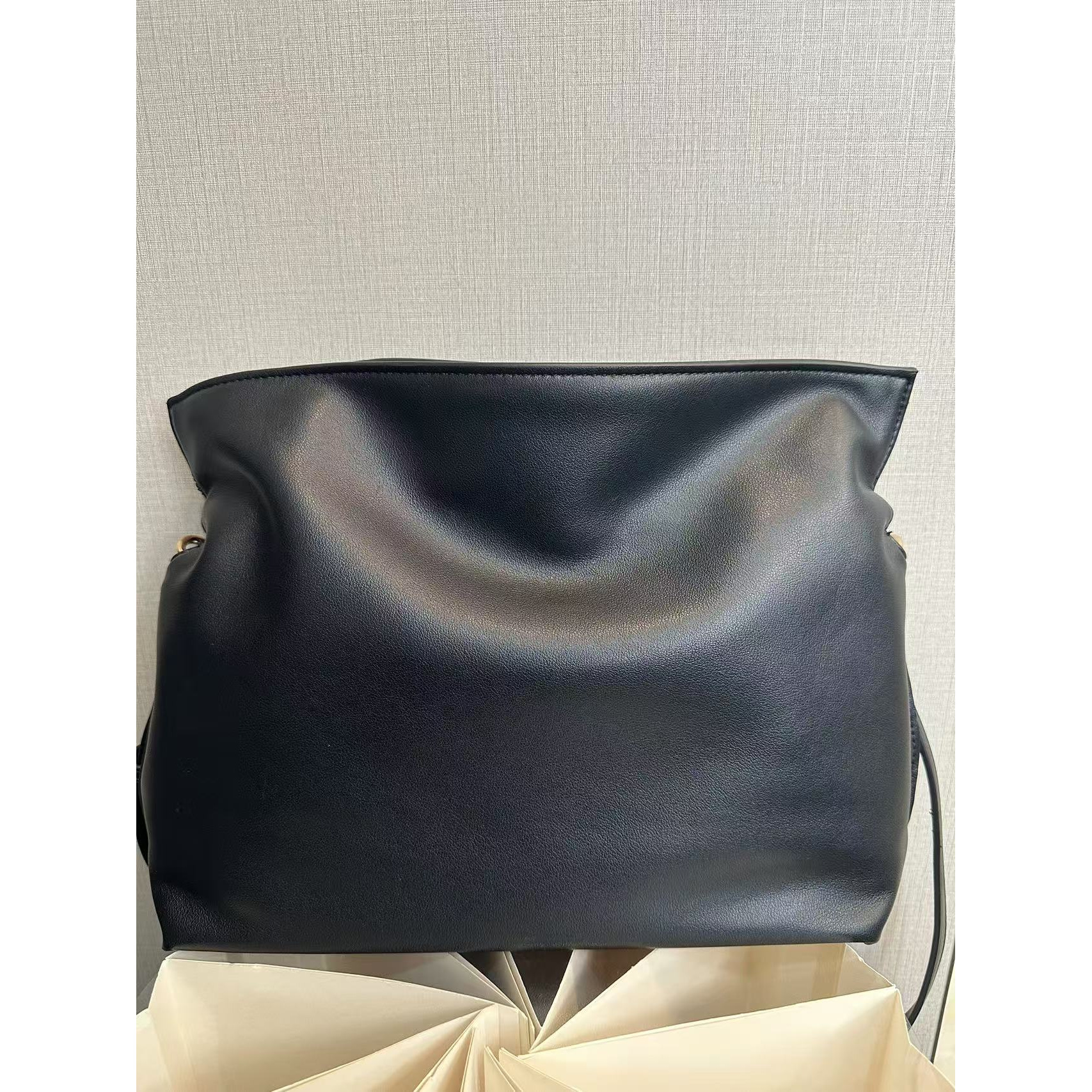 TOLEX2025新款手工百搭罗福袋休闲女包黑色中号