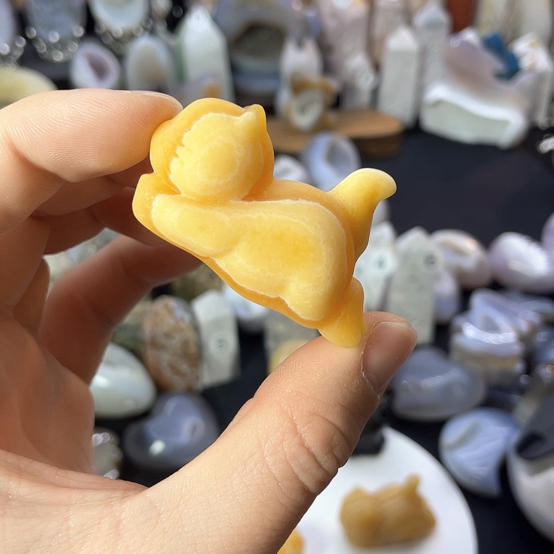 水晶猫咪玄猫未镶嵌