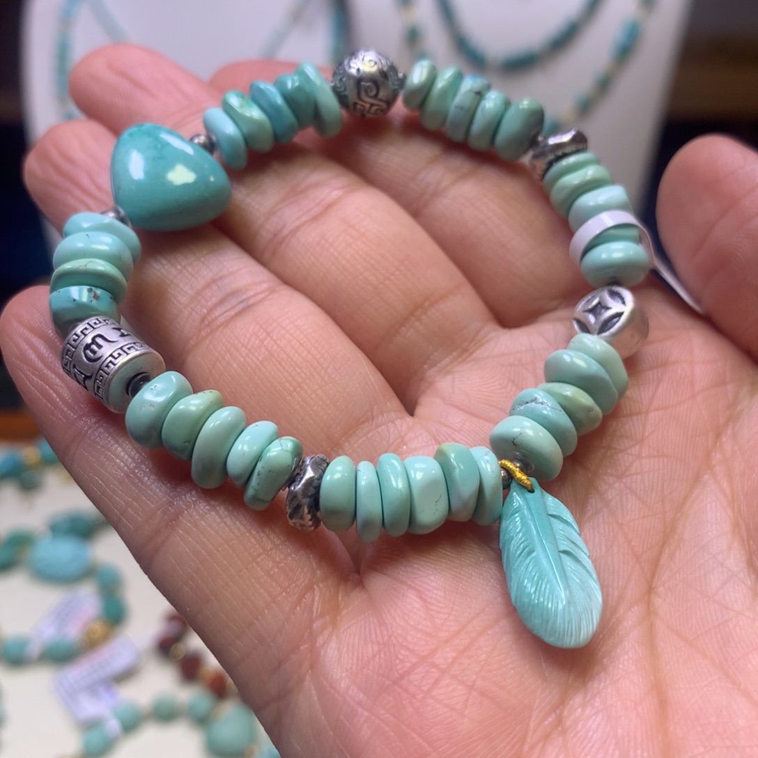 绿松石银S925镶嵌单圈