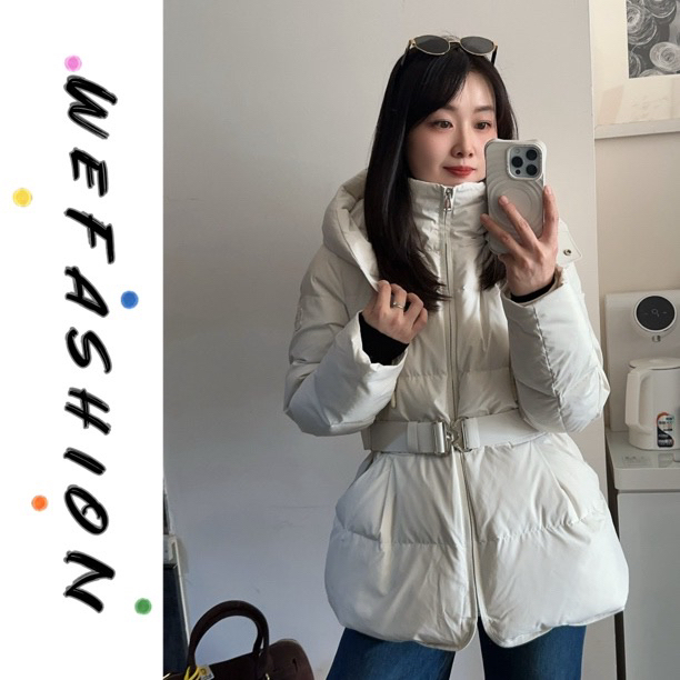 【WE】小蛮腰·25新款90白鸭绒极简收腰羽绒服