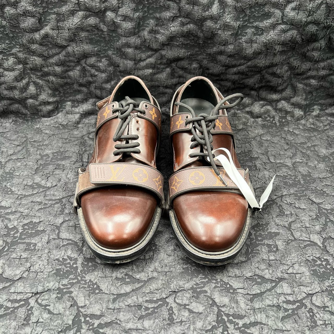 95新 LouisVuitton/路易威登 棕色战术德比皮鞋 42码/98新/无配件