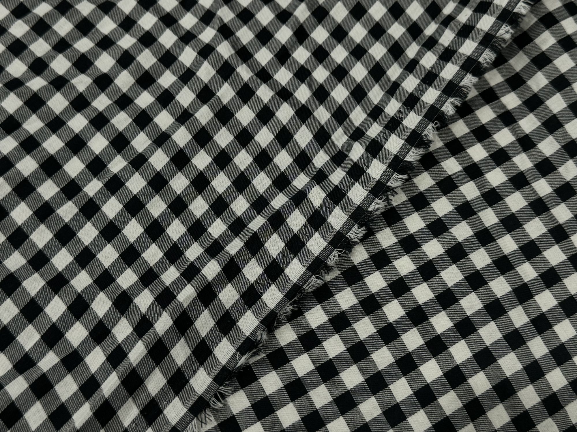 经典黑白全棉朝阳格手工DIY衣服百搭 