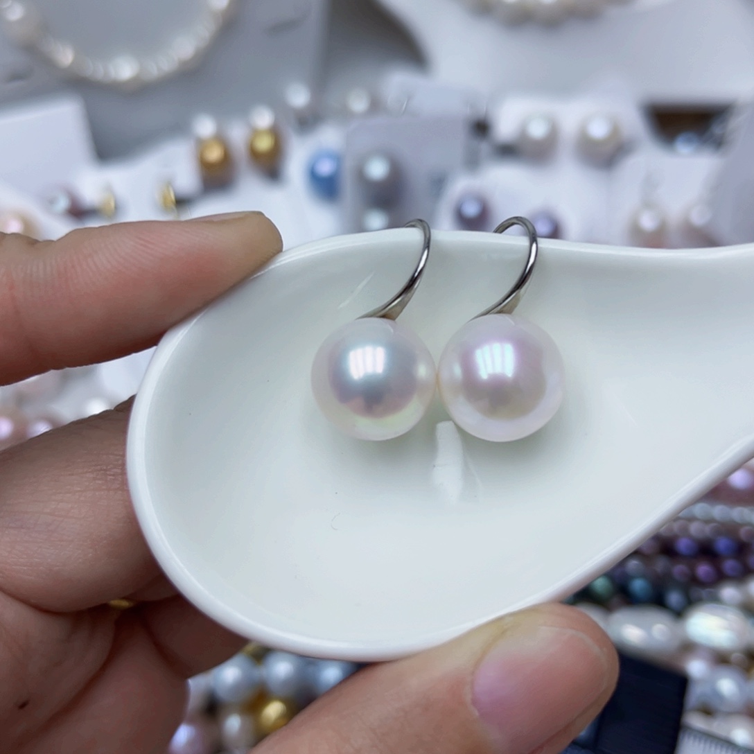 淡水珍珠耳饰银S925镶嵌