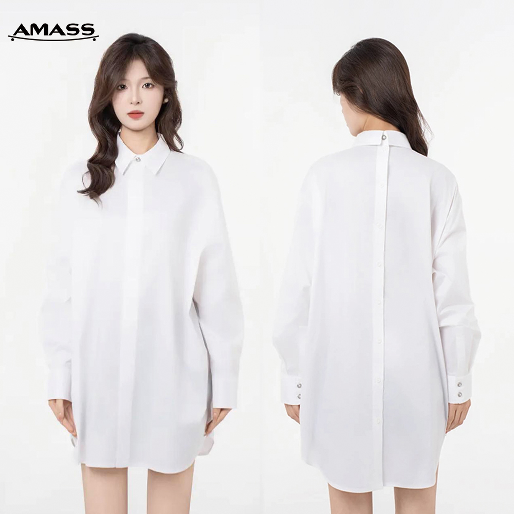 AMASS/阿玛施夏季薄款气质百搭宽松显瘦廓形长袖衬衫外搭5301110