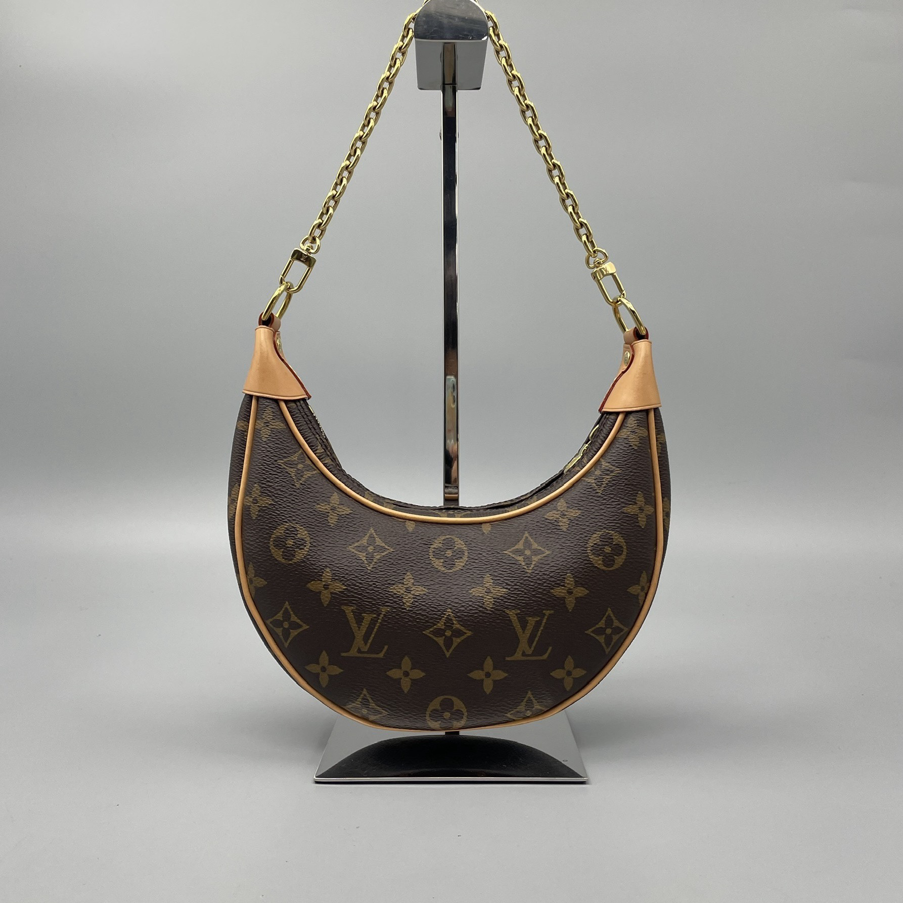 95新 LouisVuitton/路易威登 月牙包豌豆包 纯芯片 23*13 A3078