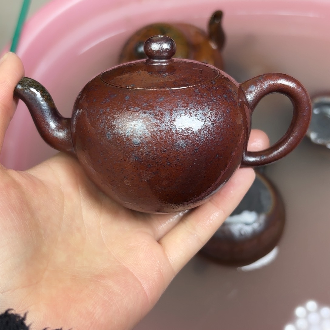 壶柴烧紫砂微瑕壶