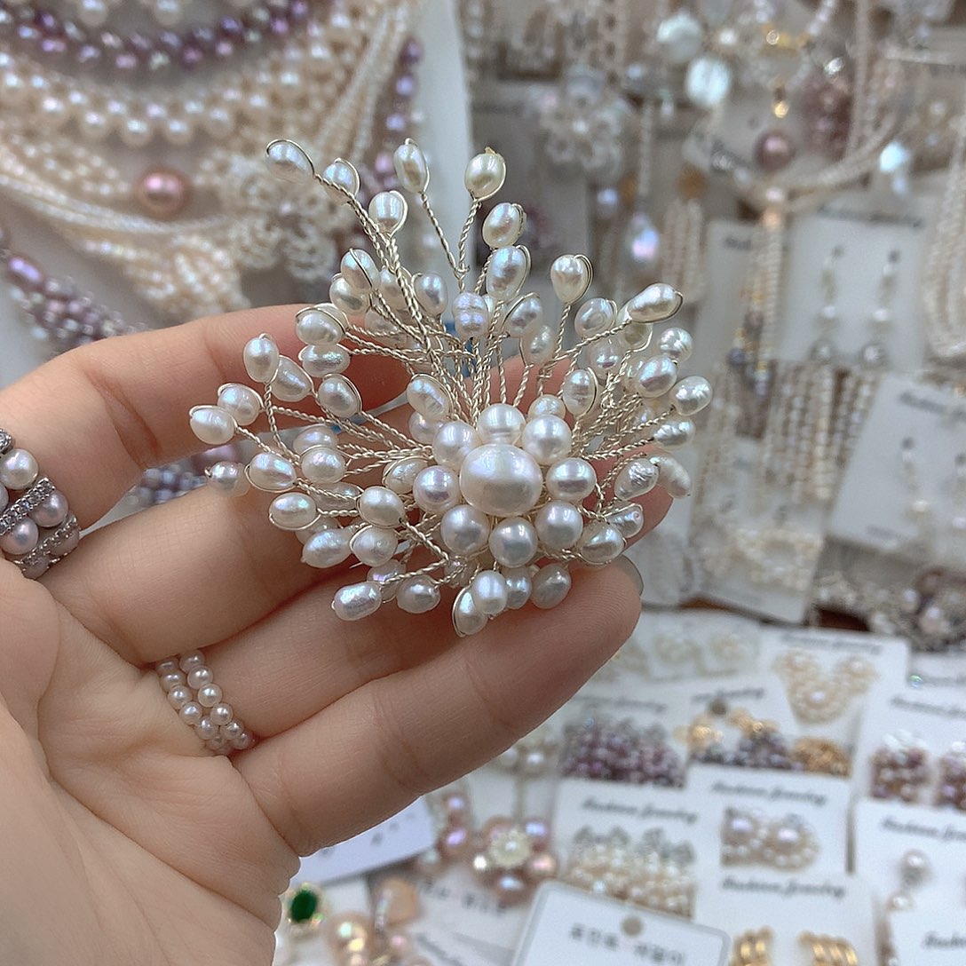 耳饰银S925镶嵌淡水珍珠