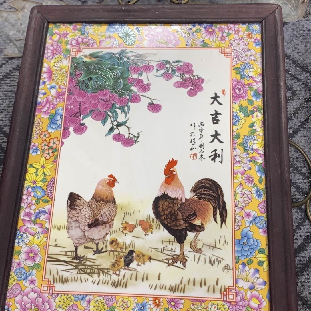 瓷片景德镇瓷板画柴窑烧制37*28