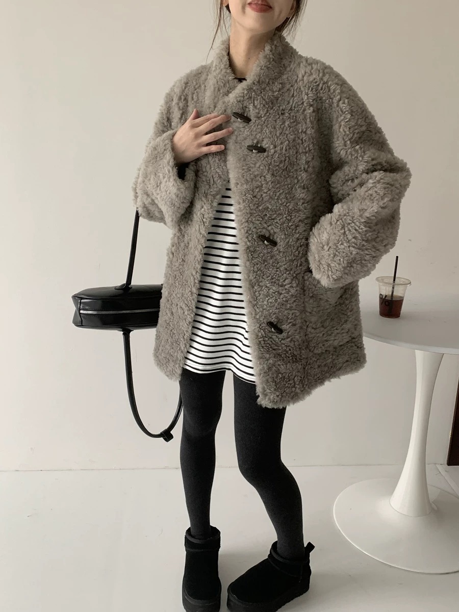 2025新款羊剪绒外套女复合羊毛一体羊羔毛大衣