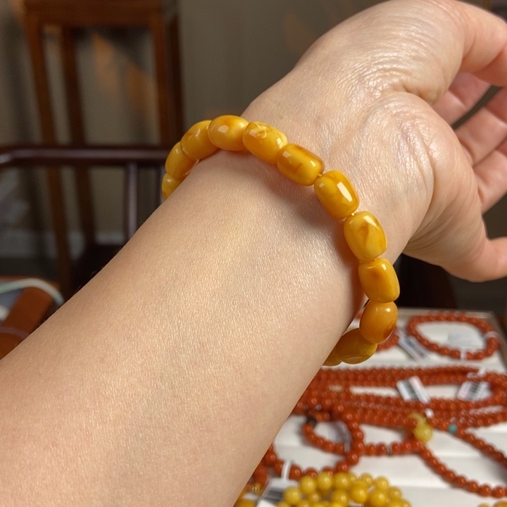 琥珀手链未镶嵌蜜蜡手串8+