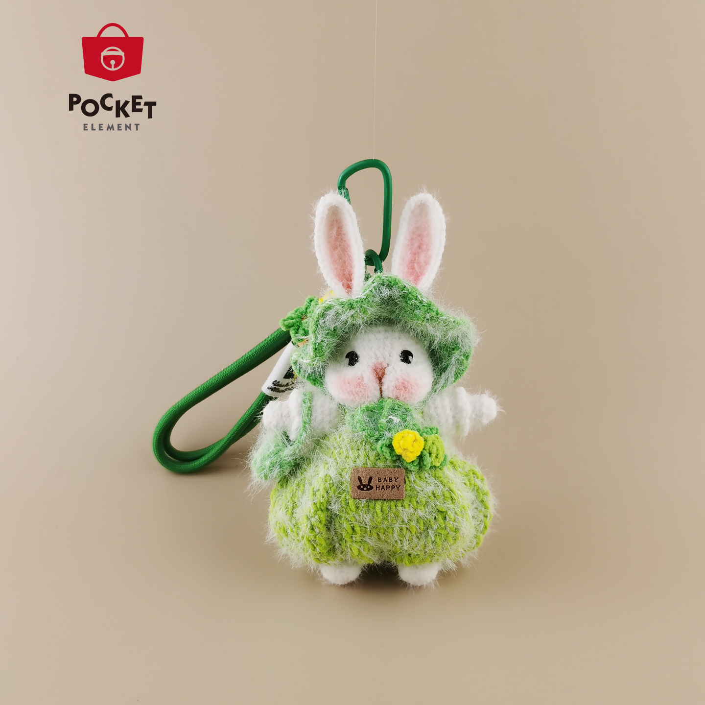 PocketElement 小号绿精灵可爱糖糖兔玩偶包包挂件挂饰钥匙扣礼物