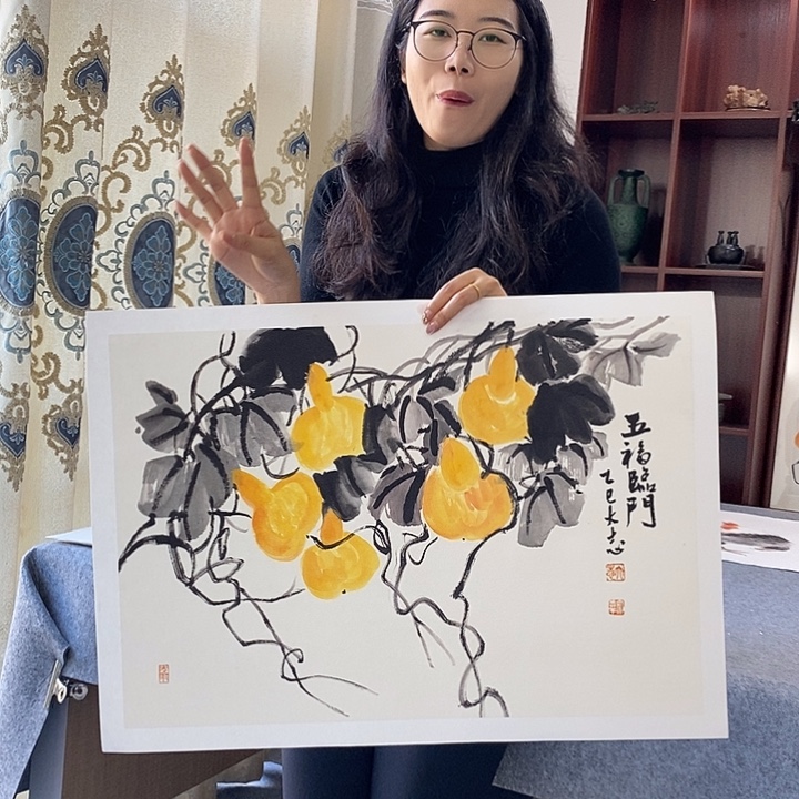 国画纯手绘国画写意作品43*63