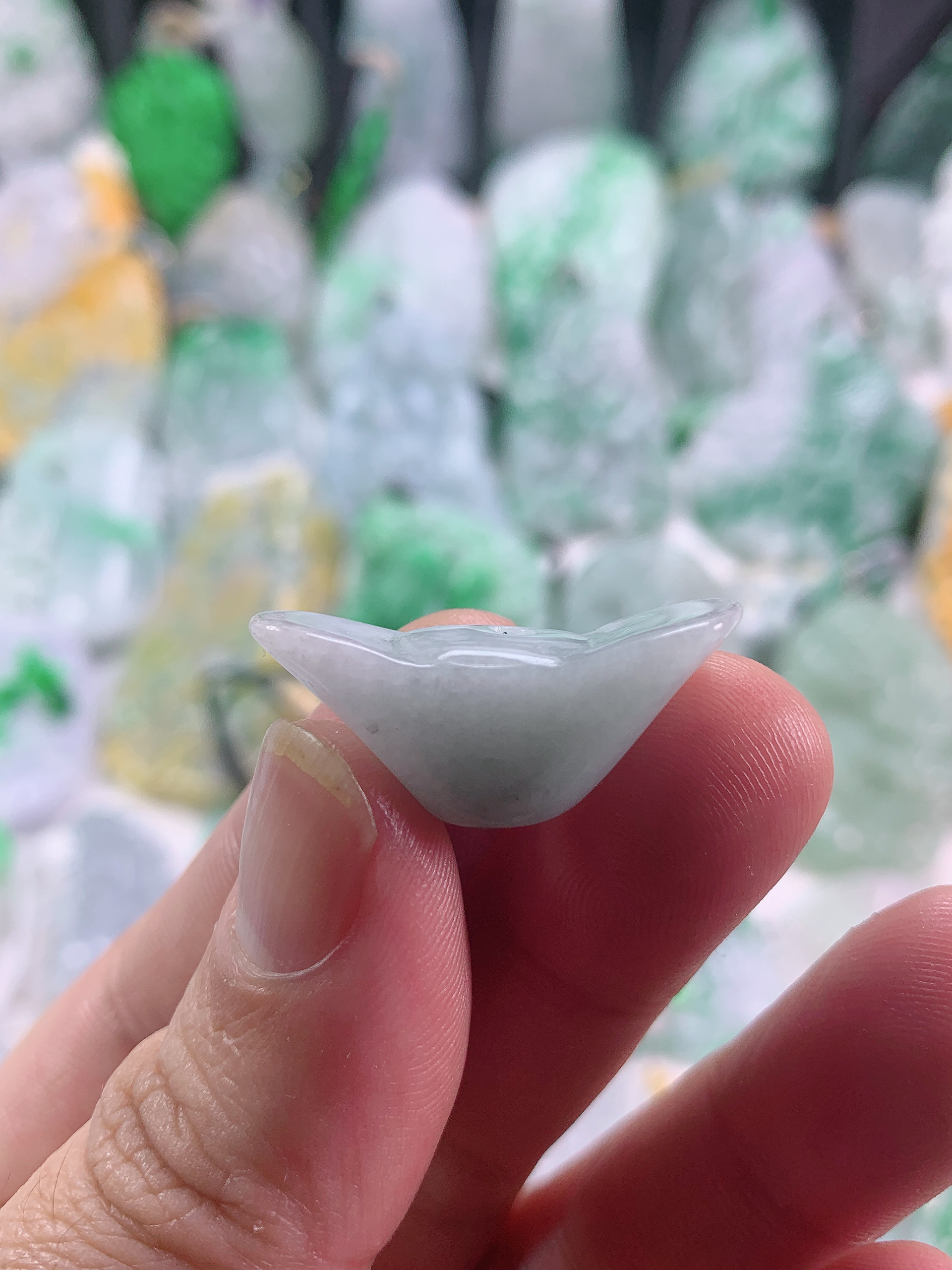 缅甸天然A货翡翠金元宝吊坠29.8-12.8-11.9a