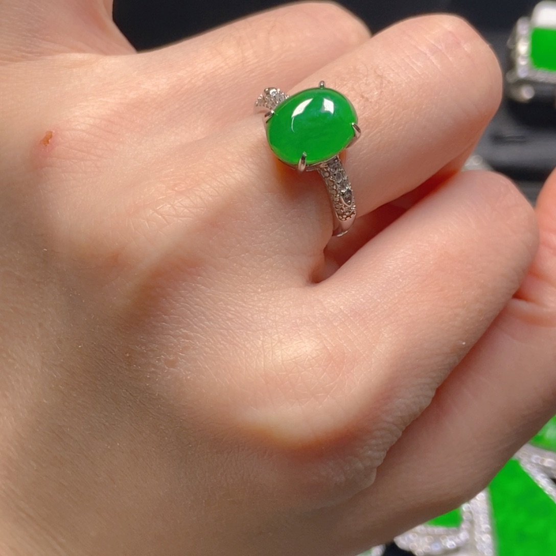 翡翠银S925镶嵌吊坠(不含链)