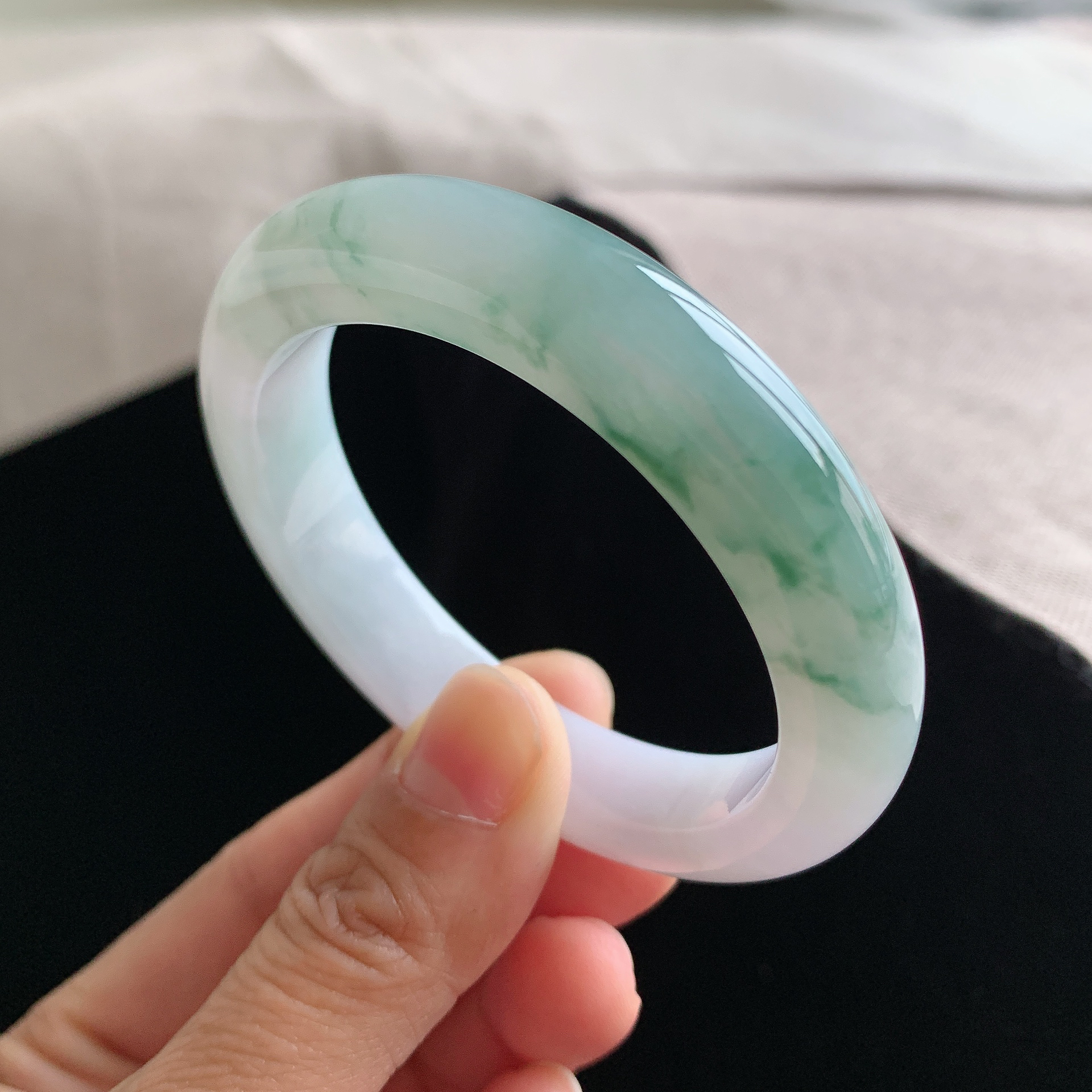 51圈飘花翡翠手镯缅甸天然翡翠ａ货5100009