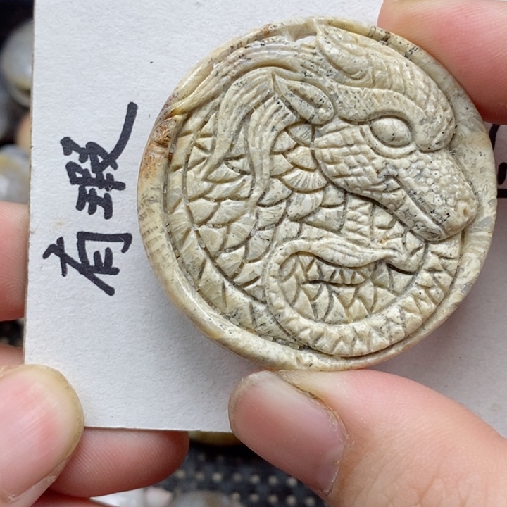 颈饰未镶嵌硅化珊瑚（珊瑚玉）