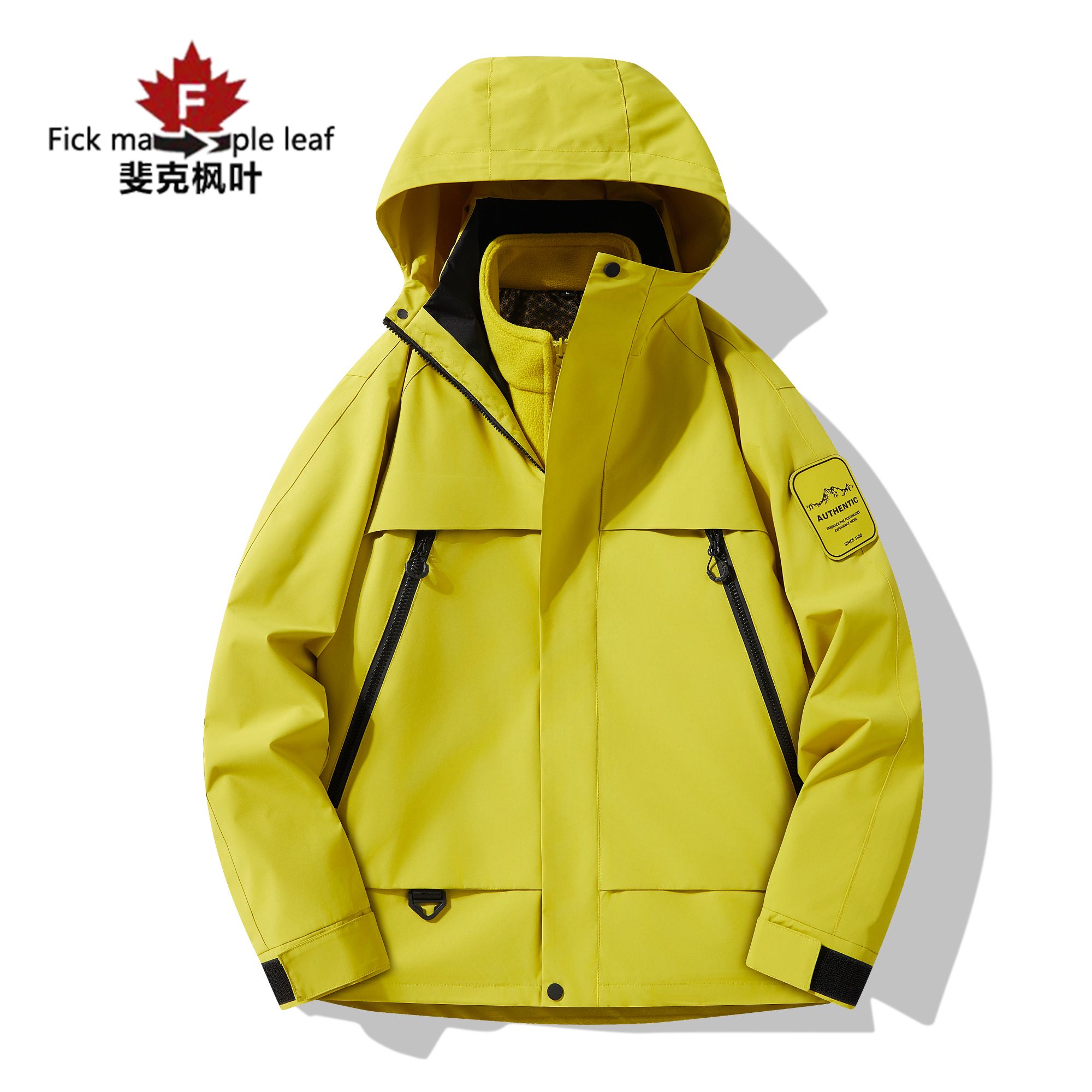 新款户外冲锋衣专业登山服可拆卸三合一内胆防风防水男女同款外套