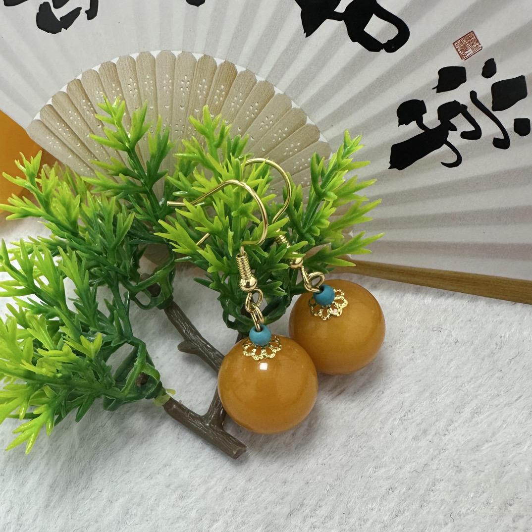 W002 古巴新蜜 圆珠耳环15+