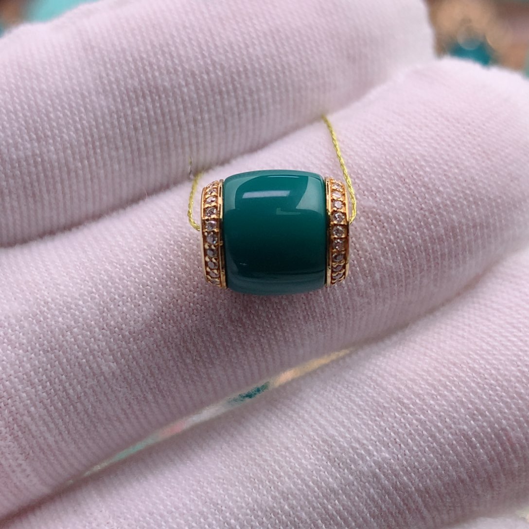 绿松石珠宝奇石18K金镶嵌