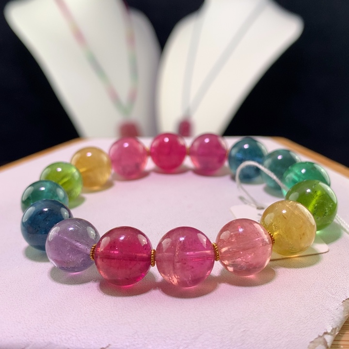 双色碧玺手链未镶嵌