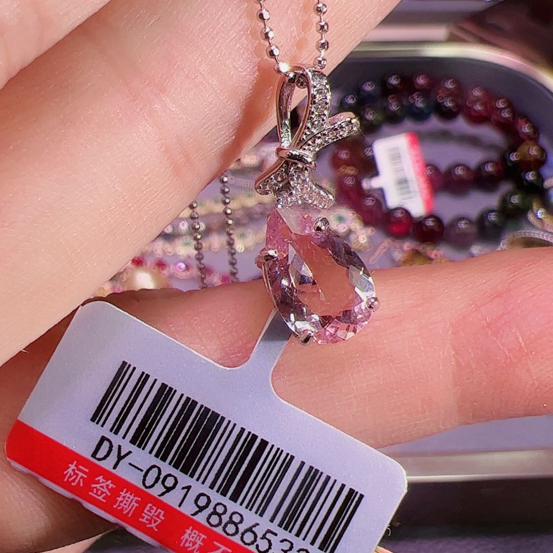 绿柱石（摩根石）颈饰银S925镶嵌