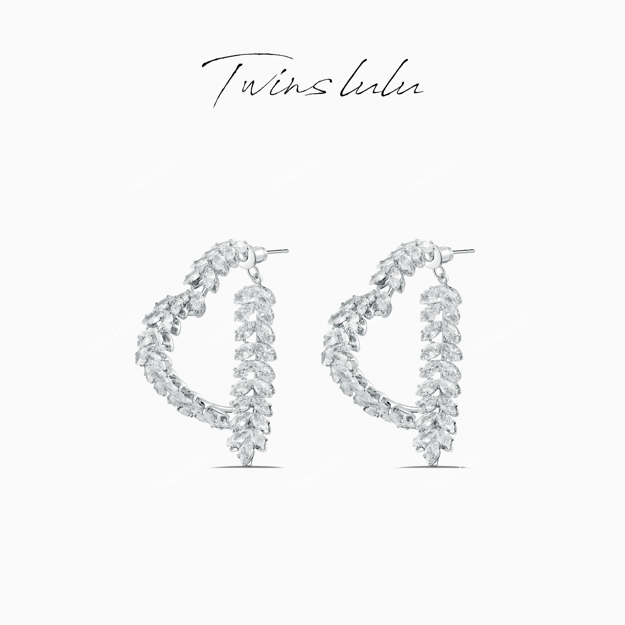 TWINS LULU 流光风  气质小众百搭麦穗两戴爱心耳环秋上新TSL1029