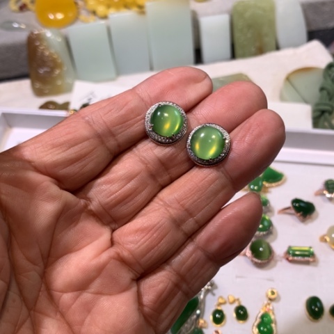 颈饰银S925镶嵌和田玉达*