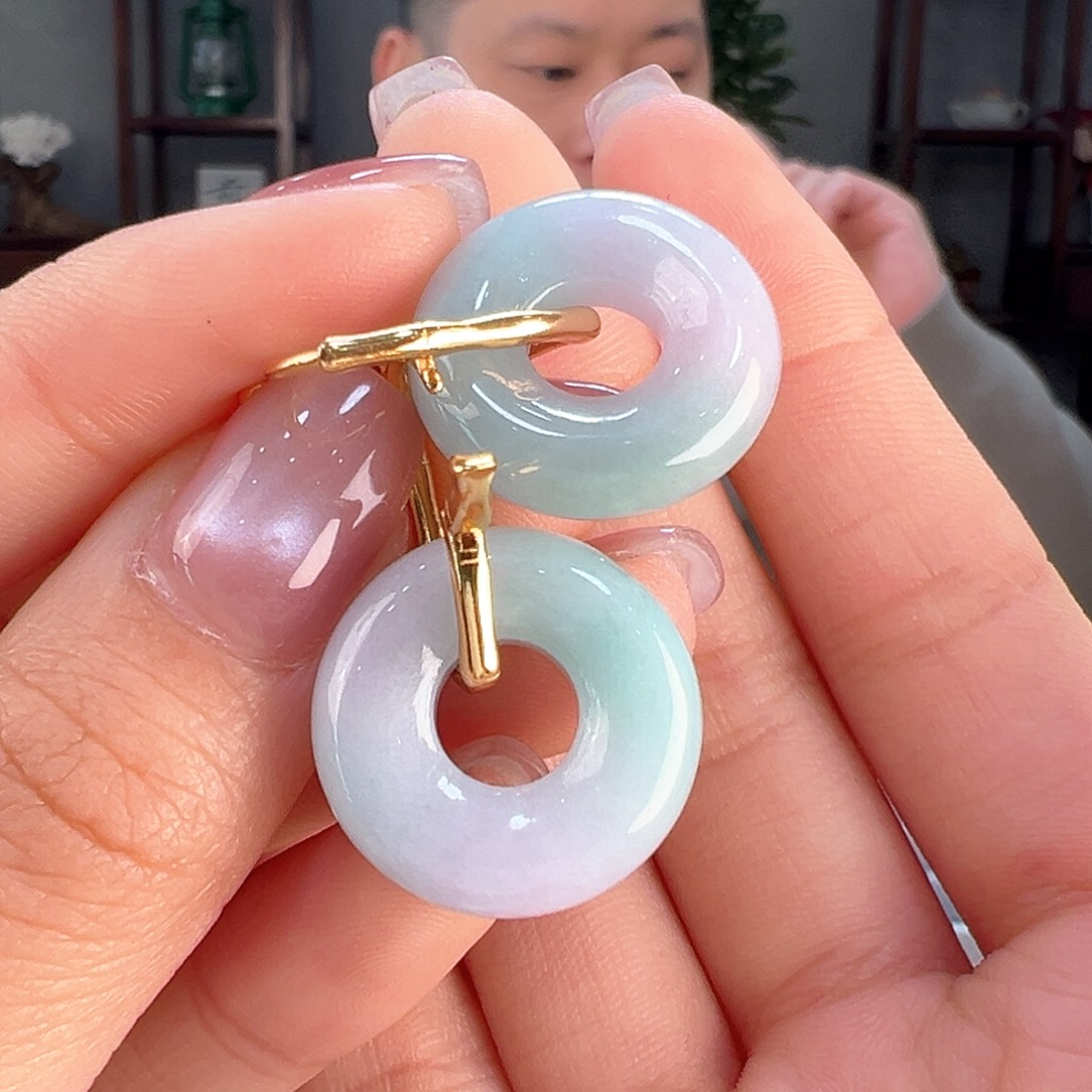 翡翠耳饰银S925镶嵌耳环7