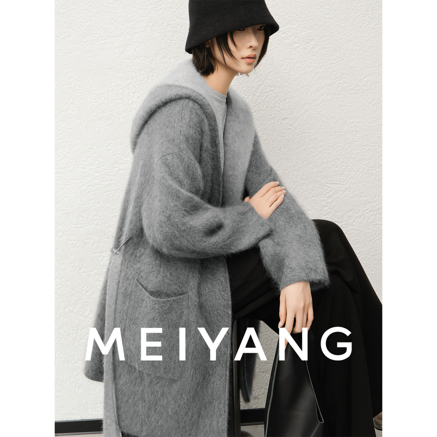 美洋MEIYANG 小浴袍拉绒外套 加厚绵羊毛山羊绒大衣-周四