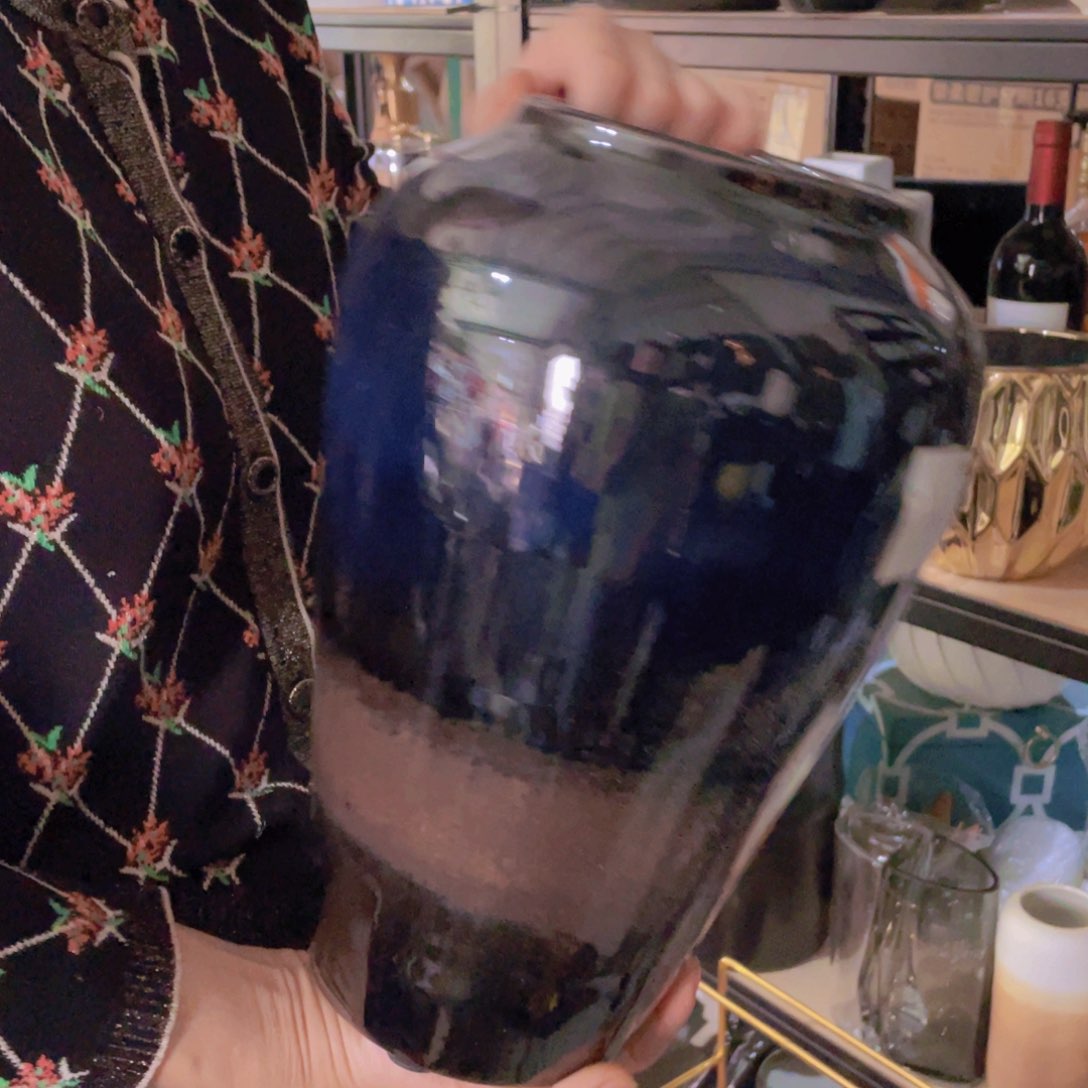 陶瓷花瓶，仿真绿植。