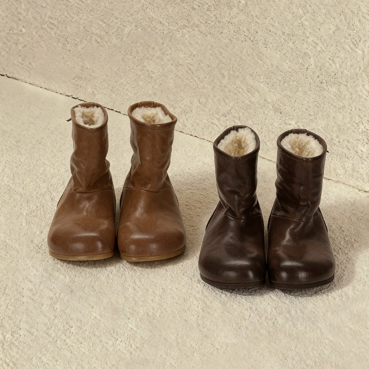 Ranyan/冉言2025新款秋冬头层牛皮真羊羔毛百搭短筒雪地靴