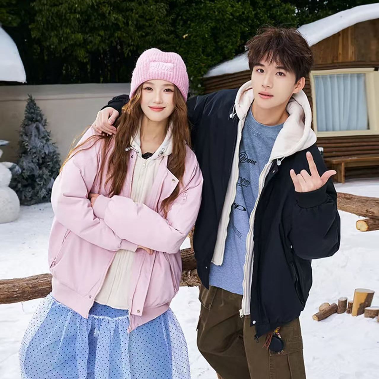【帽领可拆卸】冬季棉服加厚连帽可脱卸帽情侣棉衣男女不跑棉外套