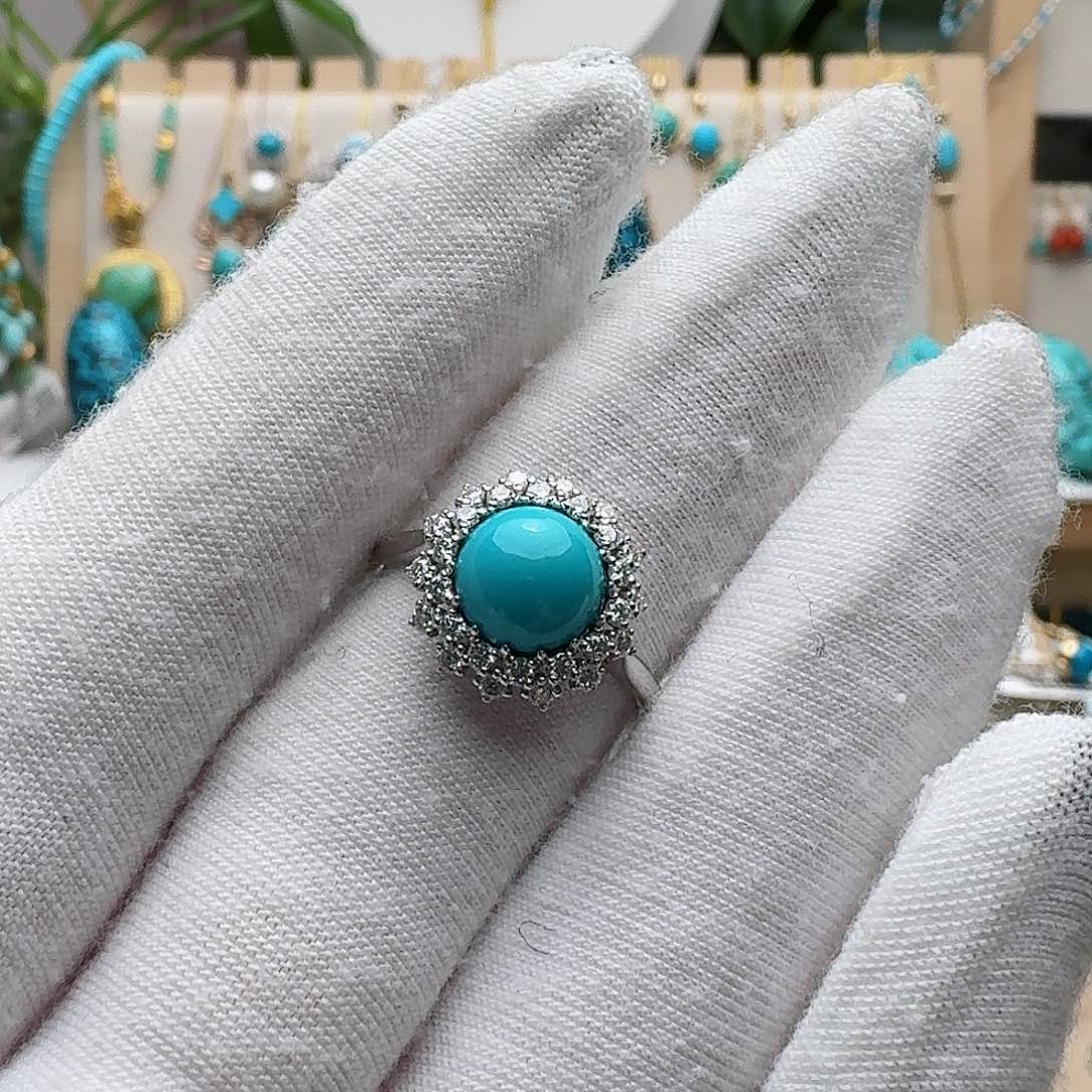 绿松石配饰银S925镶嵌