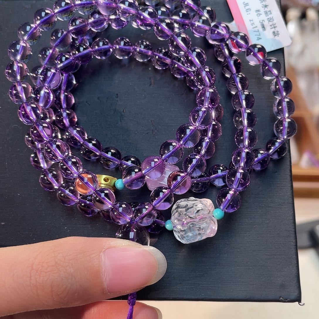 手串未镶嵌水晶紫水晶设计款zs1774 82号