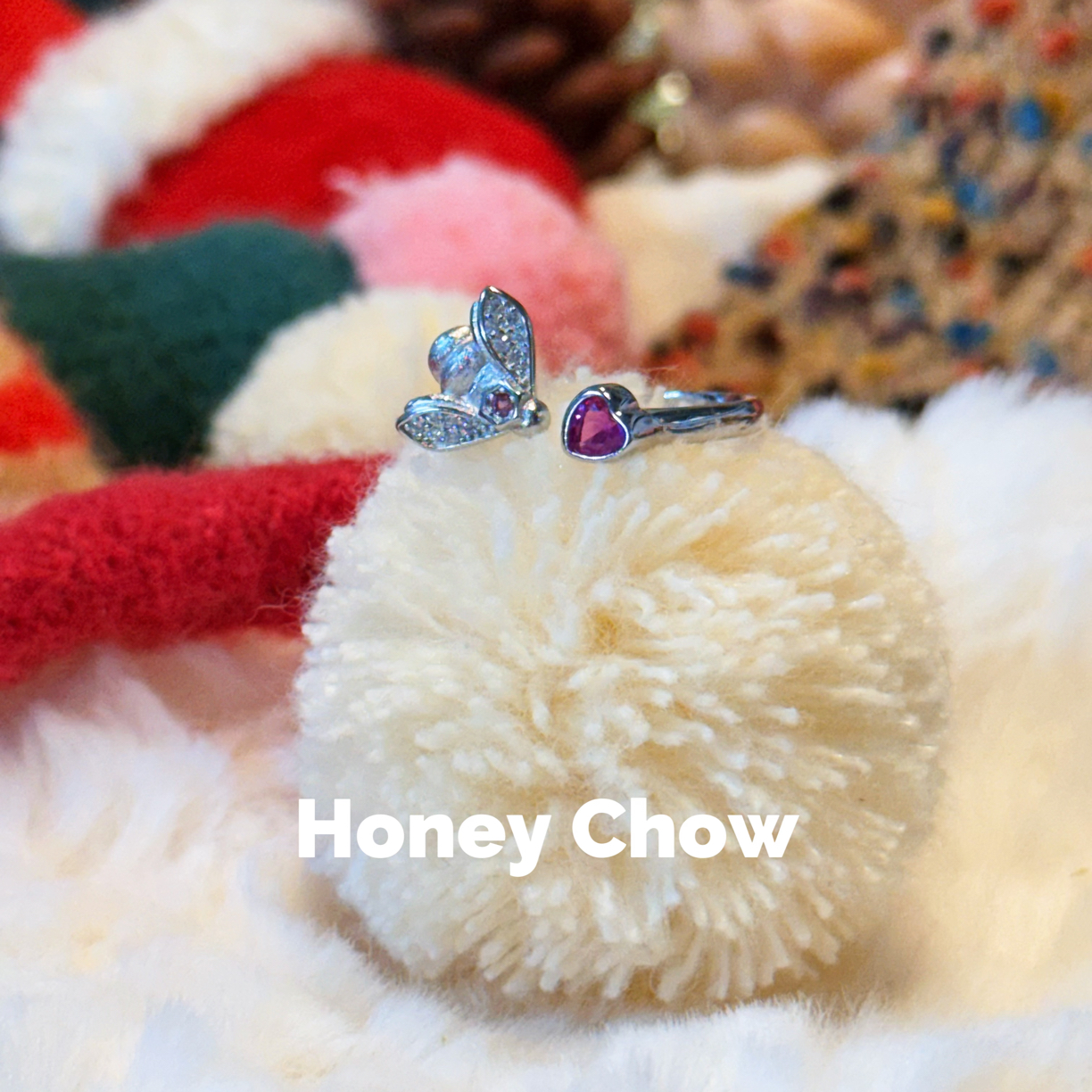 铜合金锆石戒指 甜蜜粥｜小蜜蜂彩色多巴胺轻奢小众设计感戒指