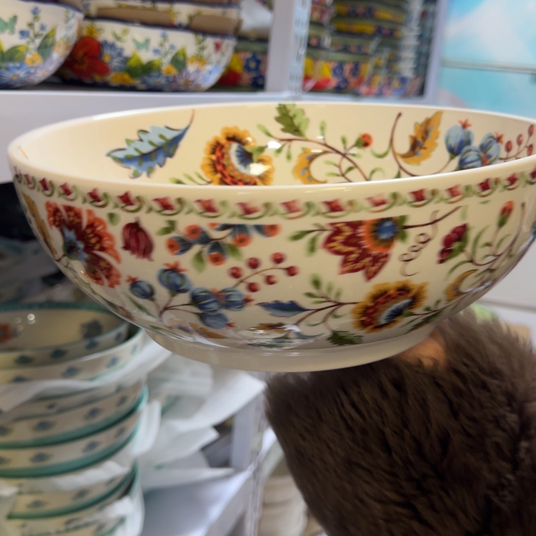 陶瓷在****?清仓外贸11英寸复古花大盆1只