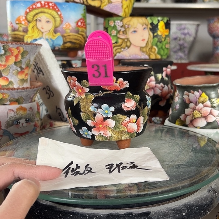 满38包邮 景德镇幸运花盆