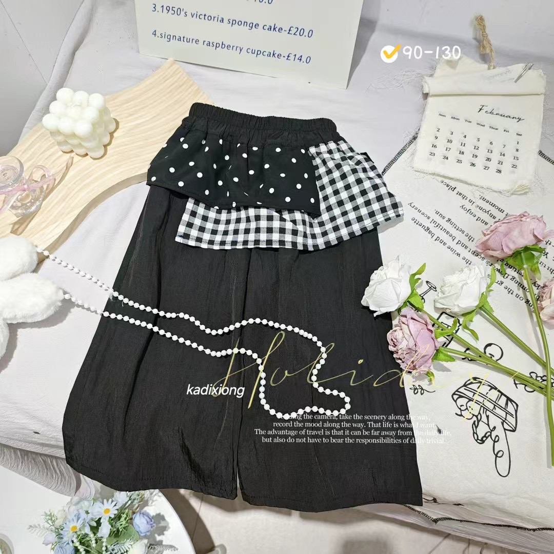 女童韩版森系夏款屁帘百搭简约直筒裤